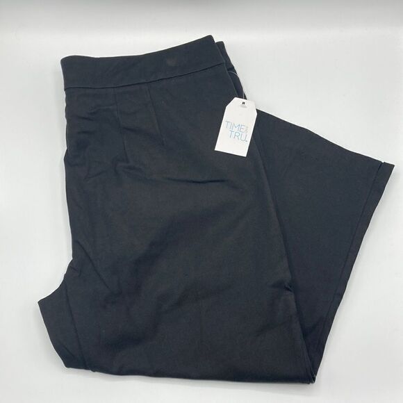 Womens Black Lightweight Dressy Capri Pants Cotton Blend Size 14 - Picture 6 of 6